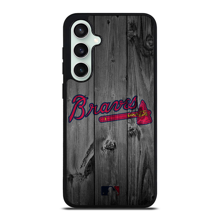 ATLANTA BRAVES BASEBALL MLB WOOD LOGO Samsung Galaxy S23 FE Case Cover