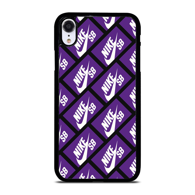 NIKE SB SKATEBOARD BOX PATTERN PURPLE iPhone XR Case Cover NIKE SB SKATEBOARD BOX PATTERN PURPLE iPhone XR Case Cover