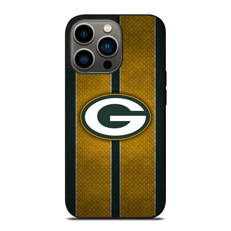 GREEN BAY PACKERS NFL METAL STRIPE iPhone 13 Pro Case Cover