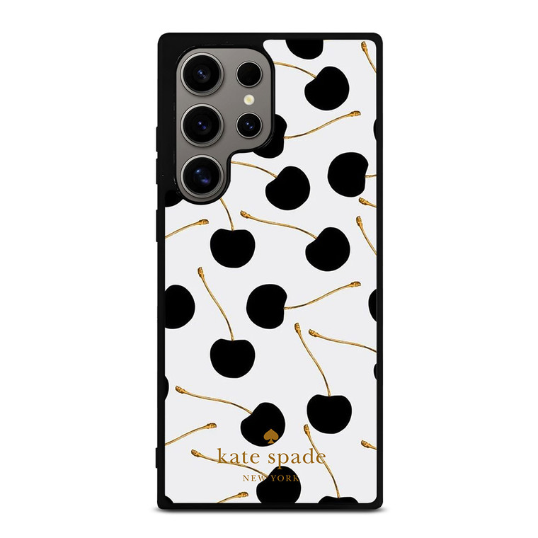 KATE SPADE NEW YORK LOGO BLACK CHERRIES Samsung Galaxy S24 Ultra Case Cover