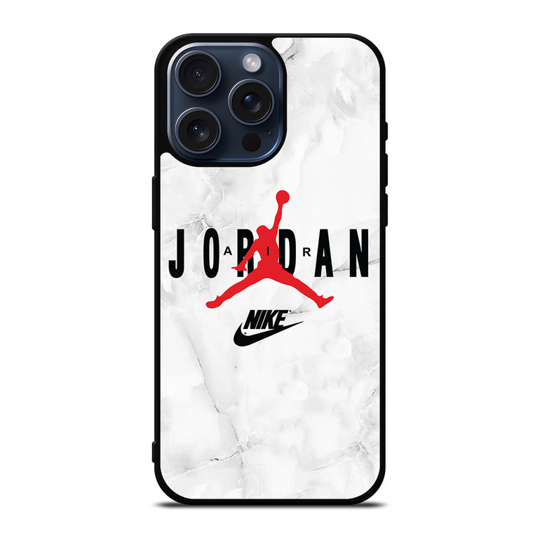 AIR JORDAN NIKE SHOES LOGO MARBLE iPhone 15 Pro Max Case Cover