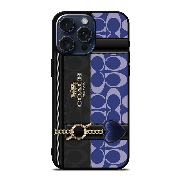 COACH NEW YORK LOGO BLUE BAG iPhone 15 Pro Max Case Cover
