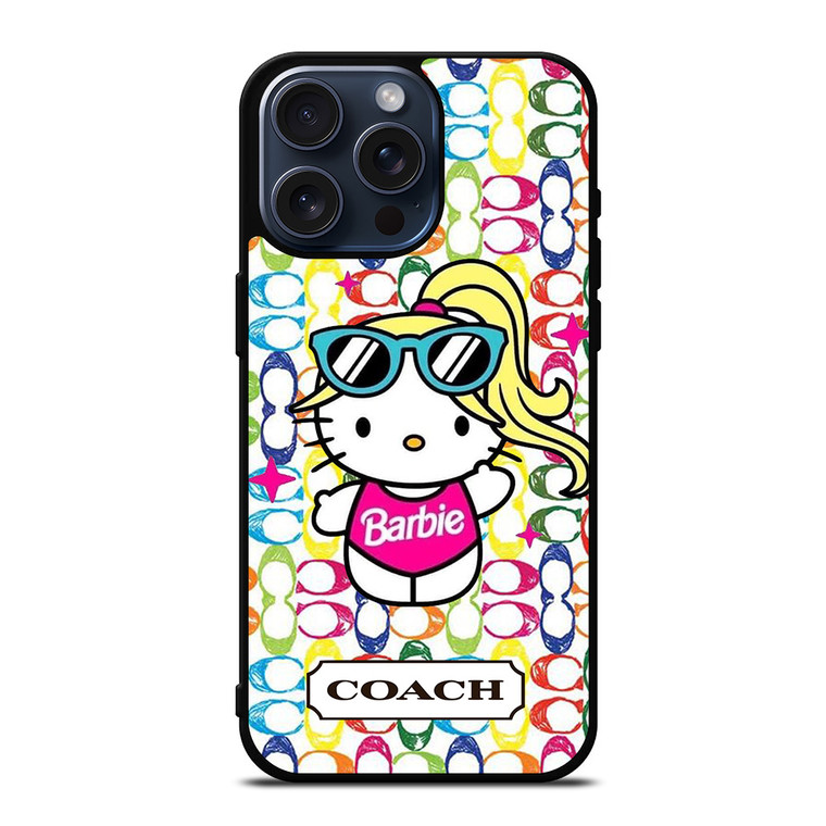 COACH NEW YORK LOGO HELLO KITTIE BARBIE iPhone 15 Pro Max Case Cover