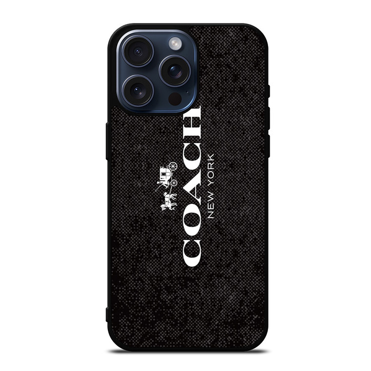 COACH NEW YORK LOGO ON BLACK FABRIC iPhone 15 Pro Max Case Cover COACH NEW YORK LOGO ON BLACK FABRIC iPhone 15 Pro Max Case Cover