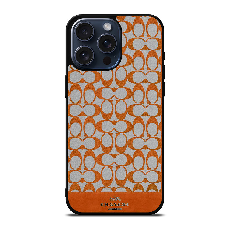 COACH NEW YORK LOGO PATTERN ORANGE EMBLEM iPhone 15 Pro Max Case Cover