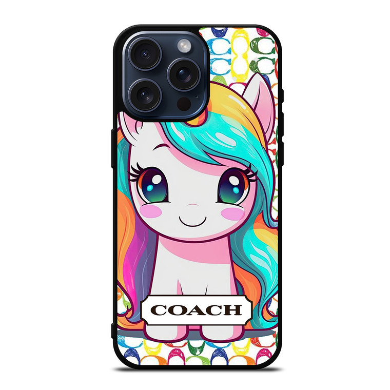 COACH NEW YORK LOGO PRETTY UNICORN iPhone 15 Pro Max Case Cover