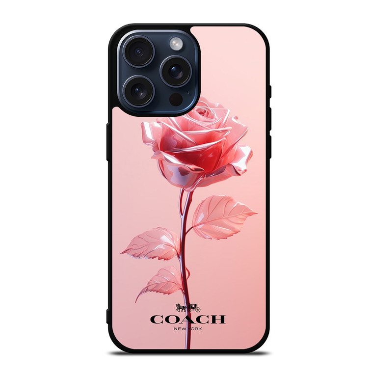 COACH NEW YORK PINK ROSE iPhone 15 Pro Max Case Cover