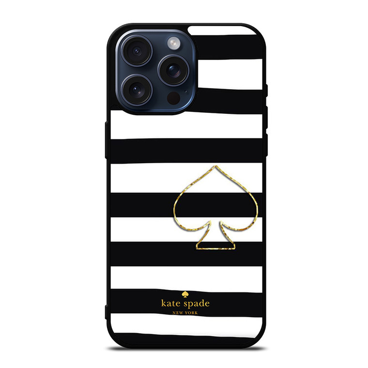 KATE SPADE NEW YORK BLACK STRIPES iPhone 15 Pro Max Case Cover
