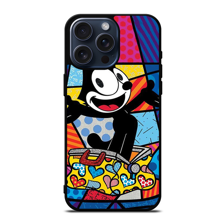 ROMERO BRITTO FELIX THE CAT ART iPhone 15 Pro Max Case Cover