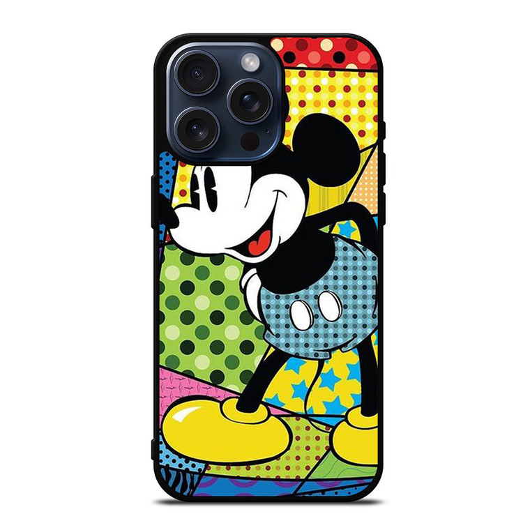 ROMERO BRITTO MICKEY MOUSE ART iPhone 15 Pro Max Case Cover
