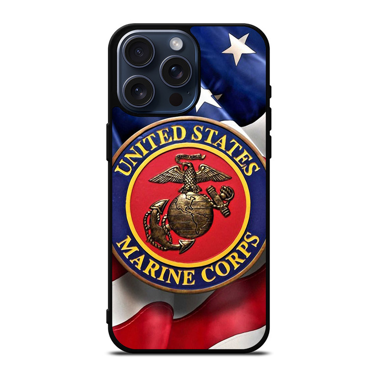 UNITED STATES US MARINE CORPS LOGO FLAG iPhone 15 Pro Max Case Cover