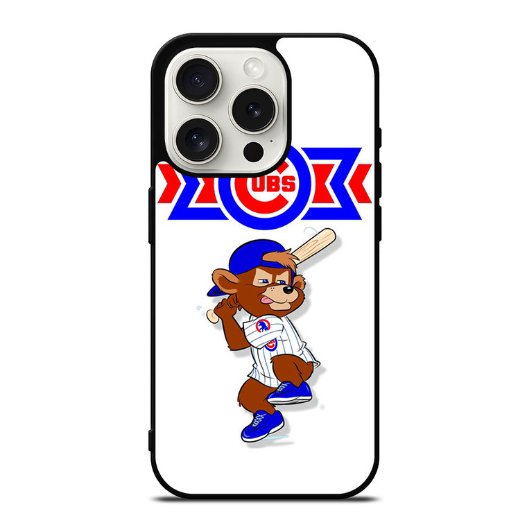 CHICAGO CUBS LOGO BASEBALL TEAM MASCOT iPhone 15 Pro Case Cover