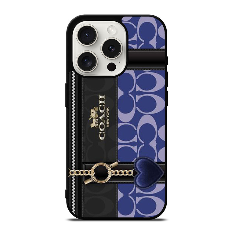 COACH NEW YORK LOGO BLUE BAG iPhone 15 Pro Case Cover