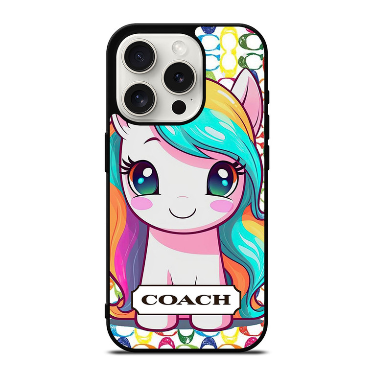 COACH NEW YORK LOGO PRETTY UNICORN iPhone 15 Pro Case Cover
