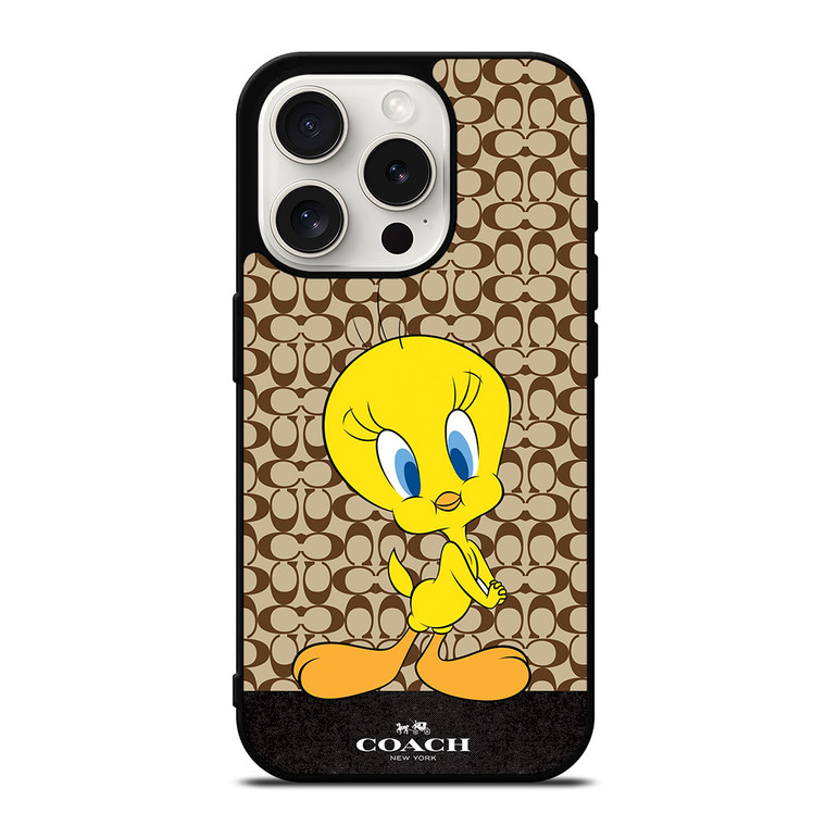 COACH NEW YORK LOGO TWEETY BIRD iPhone 15 Pro Case Cover