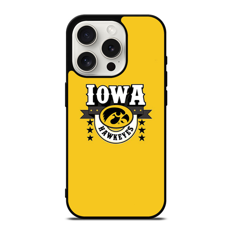 IOWA HAWKEYES LOGO UNIVERSITY BASKETBALL TEAM iPhone 15 Pro Case Cover