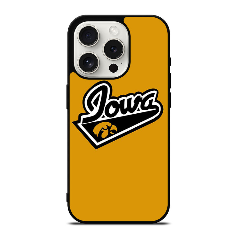 IOWA HAWKEYES UNIVERSITY BASKETBALL TEAM LOGO iPhone 15 Pro Case Cover