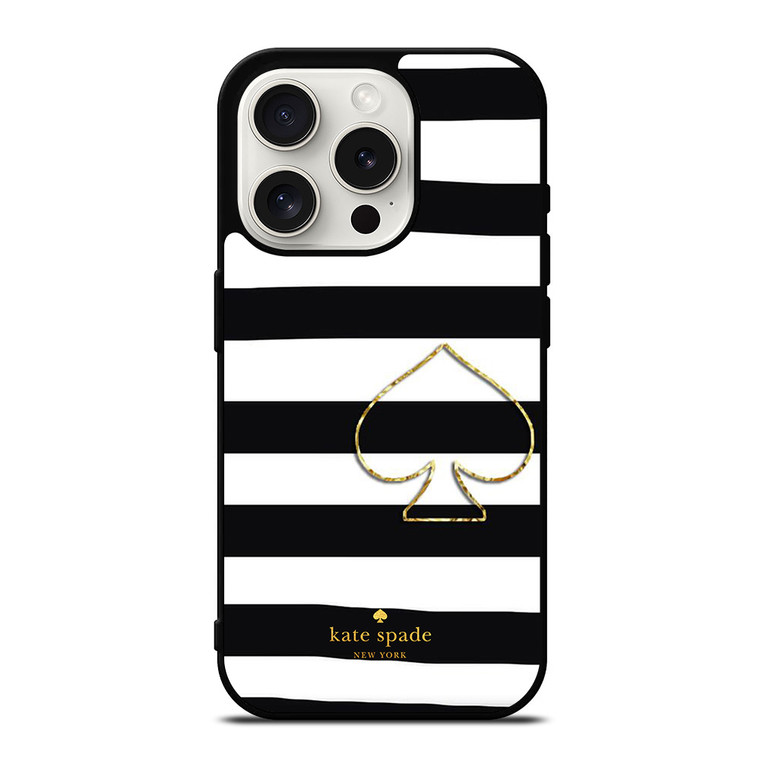 KATE SPADE NEW YORK BLACK STRIPES iPhone 15 Pro Case Cover