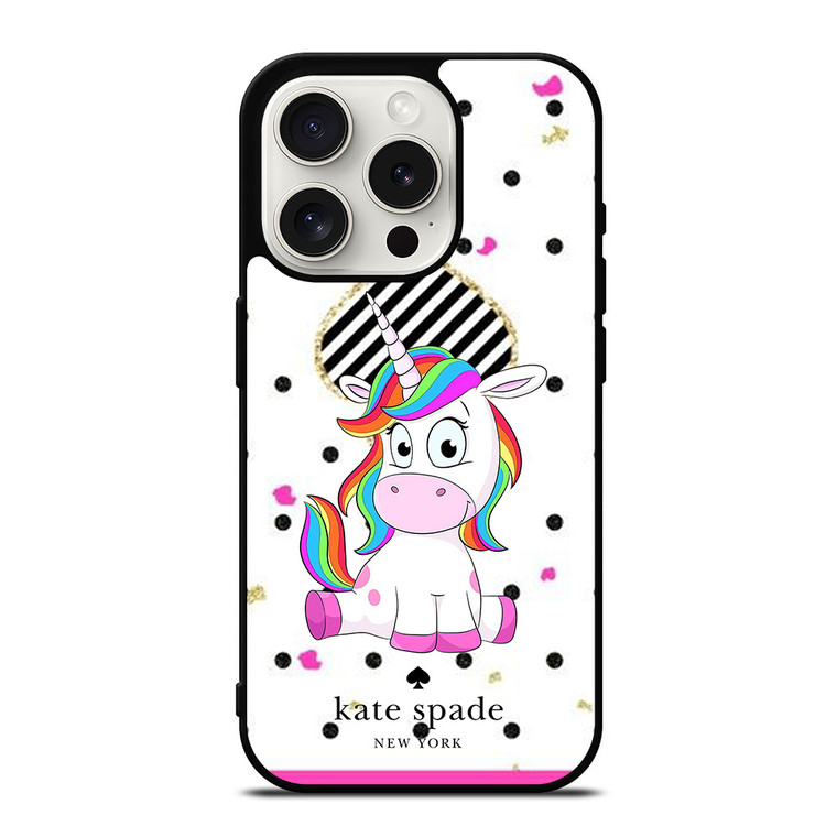 KATE SPADE NEW YORK LOGO CUTE UNICORN iPhone 15 Pro Case Cover