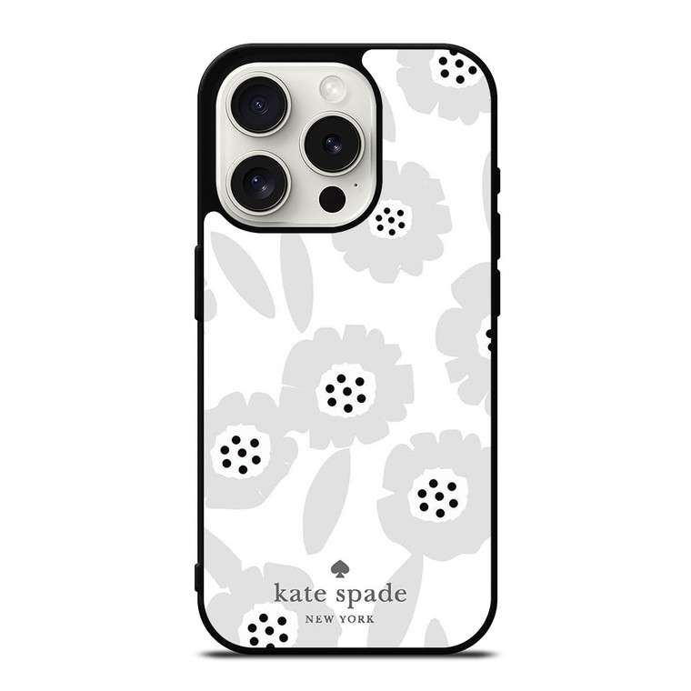 KATE SPADE NEW YORK LOGO WHITE FLOWER iPhone 15 Pro Case Cover