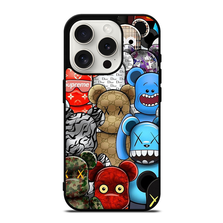KAWS COLLAGE ICON BRANDS LOGO iPhone 15 Pro Case Cover