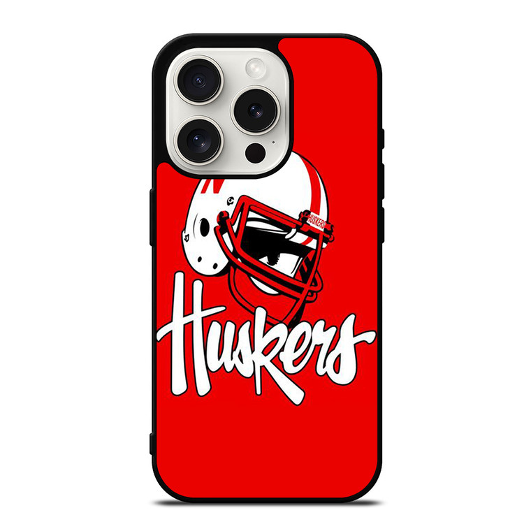 NEBRASKA HUSKERS LOGO UNIVERSITY FOOTBALL ICON iPhone 15 Pro Case Cover