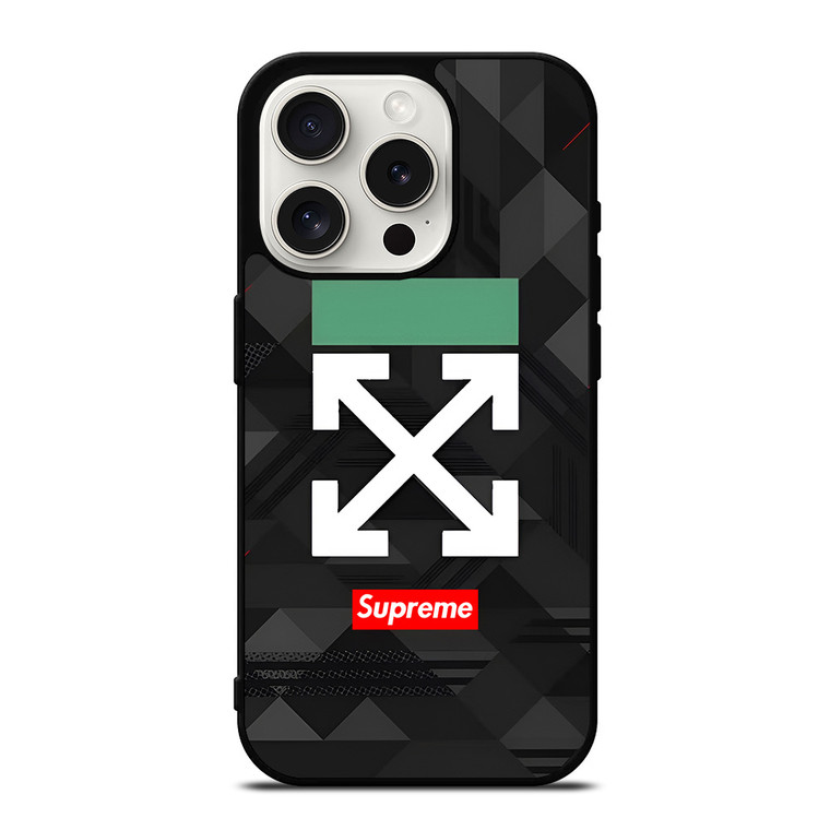 OFF WHITE LOGO SUPREME ICON iPhone 15 Pro Case Cover