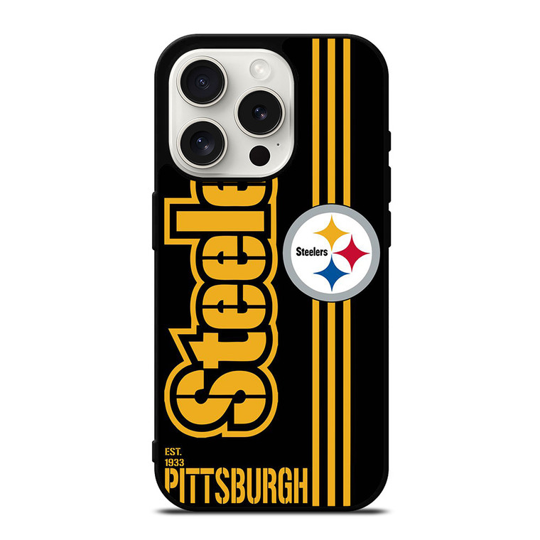 PITTSBURGH STEELERS FOOTBALL TEAM LOGO EST 1933 iPhone 15 Pro Case Cover