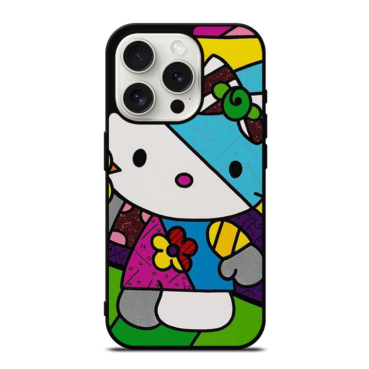 ROMERO BRITTO HELLO KITTY ART iPhone 15 Pro Case Cover