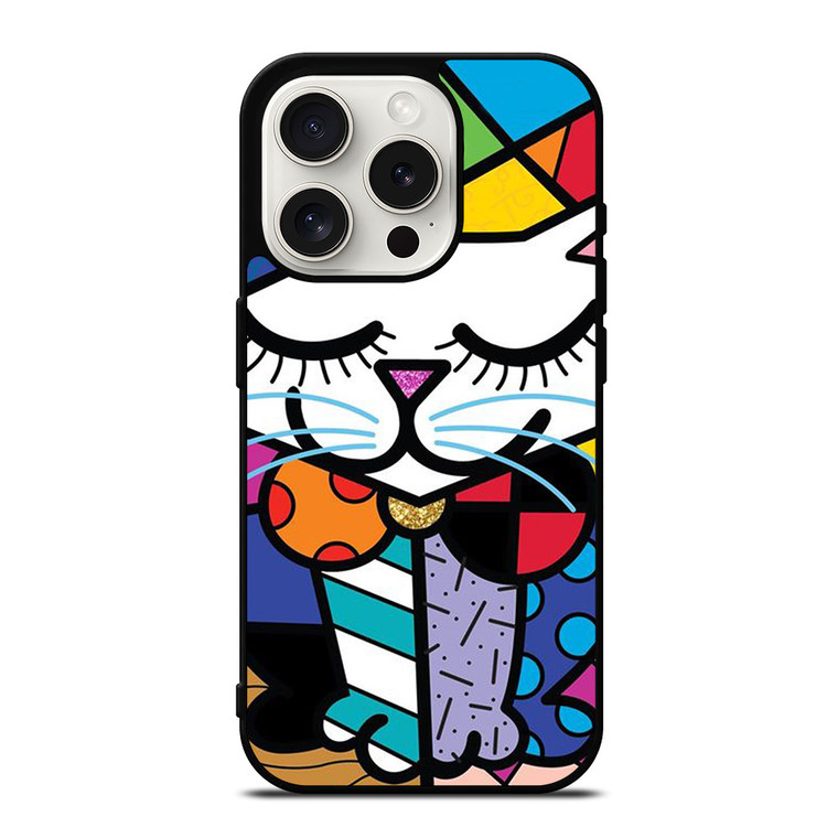 ROMERO BRITTO SERENE CAT ART iPhone 15 Pro Case Cover
