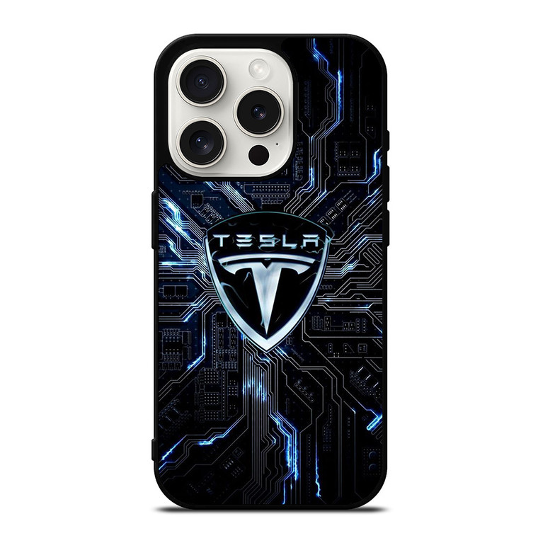 TESLA ELECTRIC CAR LOGO iPhone 15 Pro Case Cover