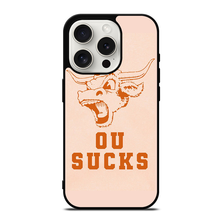 TEXAS LONGHORN ICON OU SUCKS LOGO FOOTBALL UNIVERSITY iPhone 15 Pro Case Cover TEXAS LONGHORN ICON OU SUCKS LOGO FOOTBALL UNIVERSITY iPhone 15 Pro Case Cover