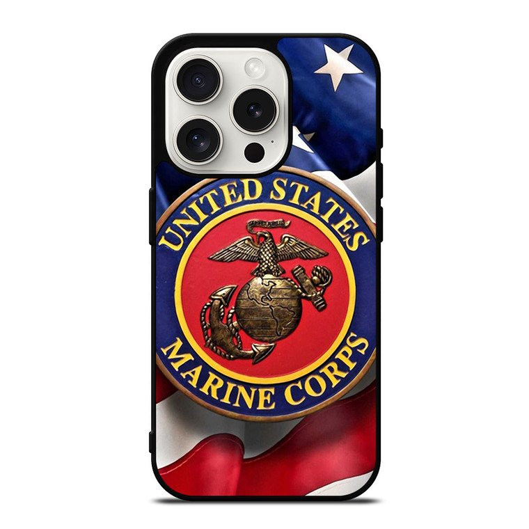 UNITED STATES US MARINE CORPS LOGO FLAG iPhone 15 Pro Case Cover