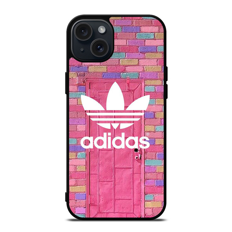 ADIDAS LOGO PINK WALL iPhone 15 Plus Case Cover
