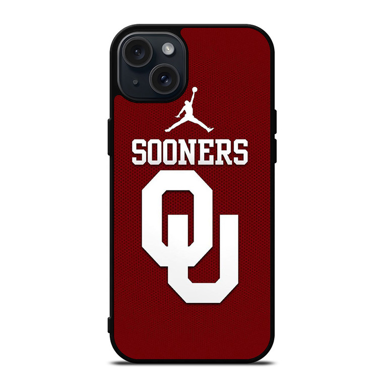 AIR JORDAN OKLAHOMA SOONERS UNIVERSITY FOOTBALL TEAM LOGO iPhone 15 Plus Case Cover