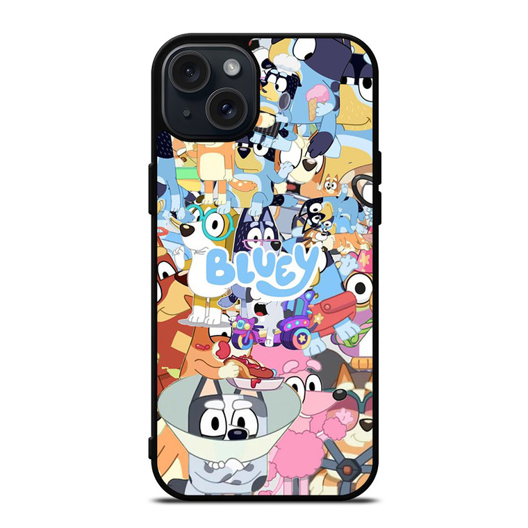 BLUEY CARTOON CHARACTERS COLLAGE iPhone 15 Plus Case Cover