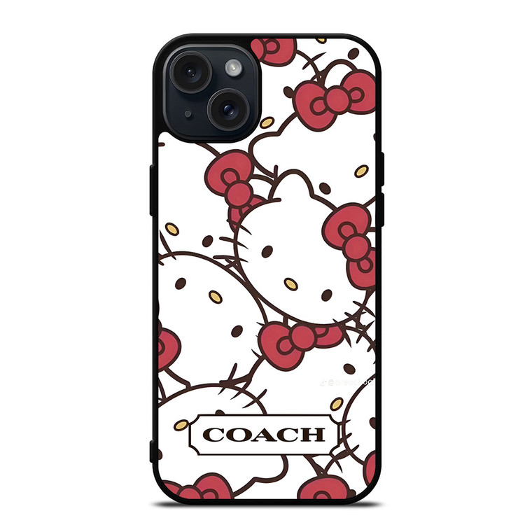 COACH NEW YORK HELLO KITTY FACE COLLAGE iPhone 15 Plus Case Cover