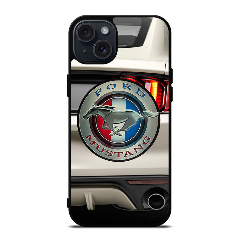 FORD MUSTANG CAR LOGO WHITE iPhone 15 Plus Case Cover