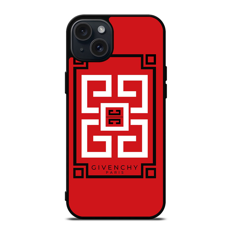 GIVENCHY PARIS ART LOGO RED iPhone 15 Plus Case Cover
