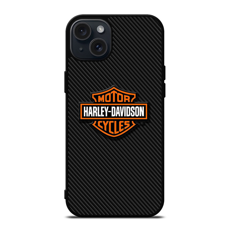 HARLEY DAVIDSON MOTORCYCLES LOGO CARBON iPhone 15 Plus Case Cover