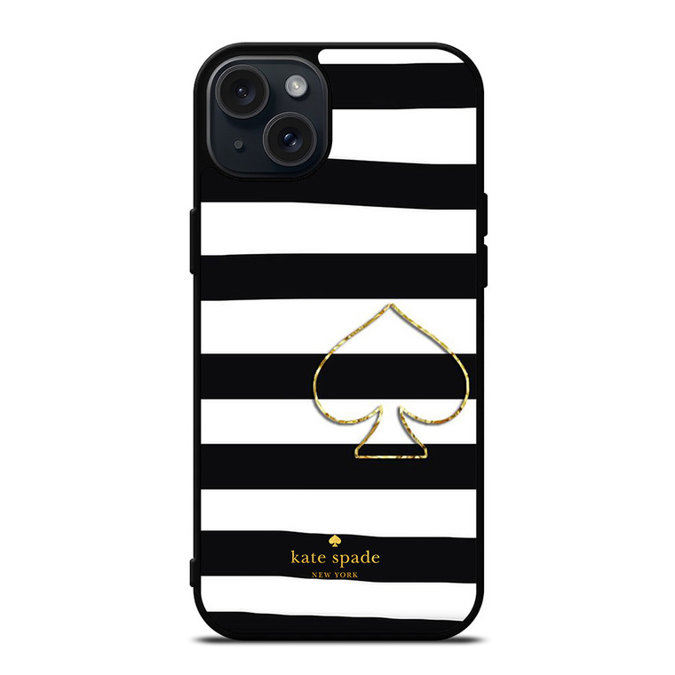 KATE SPADE NEW YORK BLACK STRIPES iPhone 15 Plus Case Cover