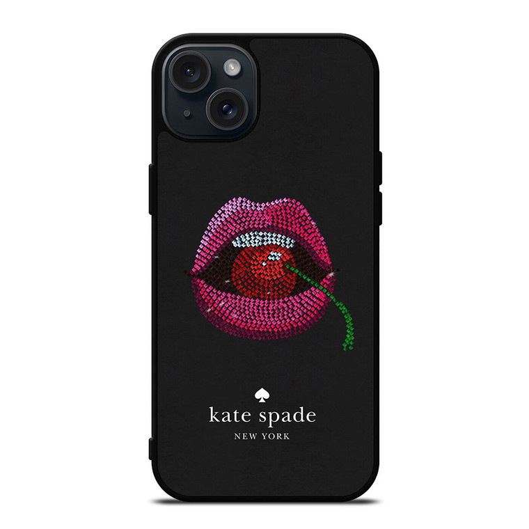 KATE SPADE NEW YORK LIPS AND CHERRY iPhone 15 Plus Case Cover