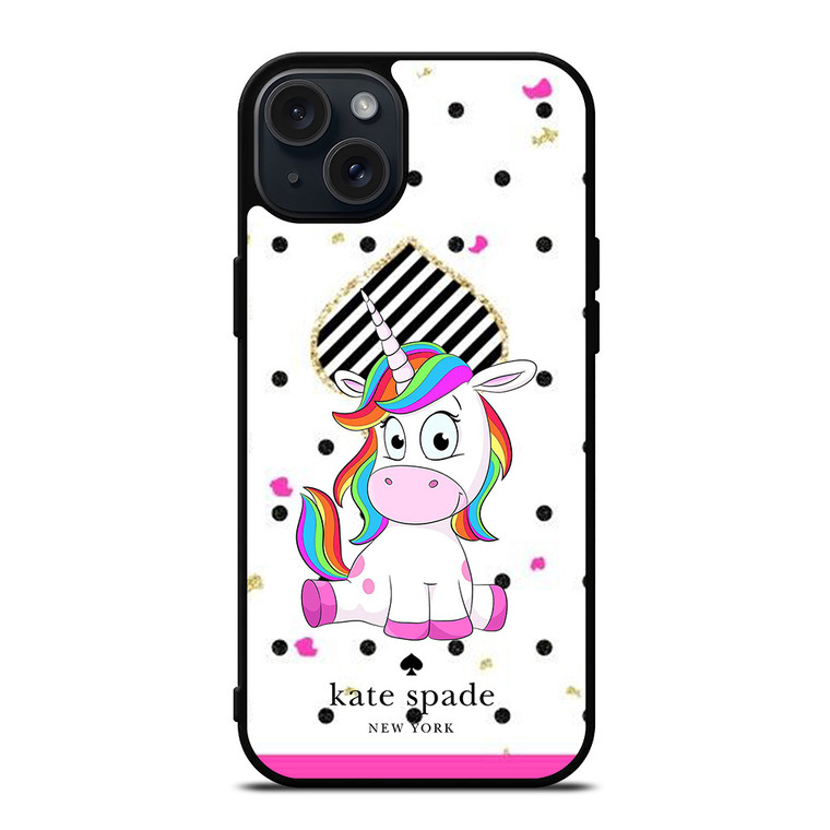 KATE SPADE NEW YORK LOGO CUTE UNICORN iPhone 15 Plus Case Cover