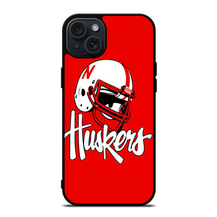NEBRASKA HUSKERS LOGO UNIVERSITY FOOTBALL ICON iPhone 15 Plus Case Cover