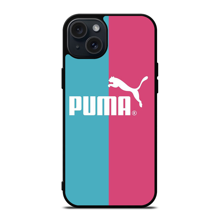 PUMA LOGO BLUE PINK ICON iPhone 15 Plus Case Cover