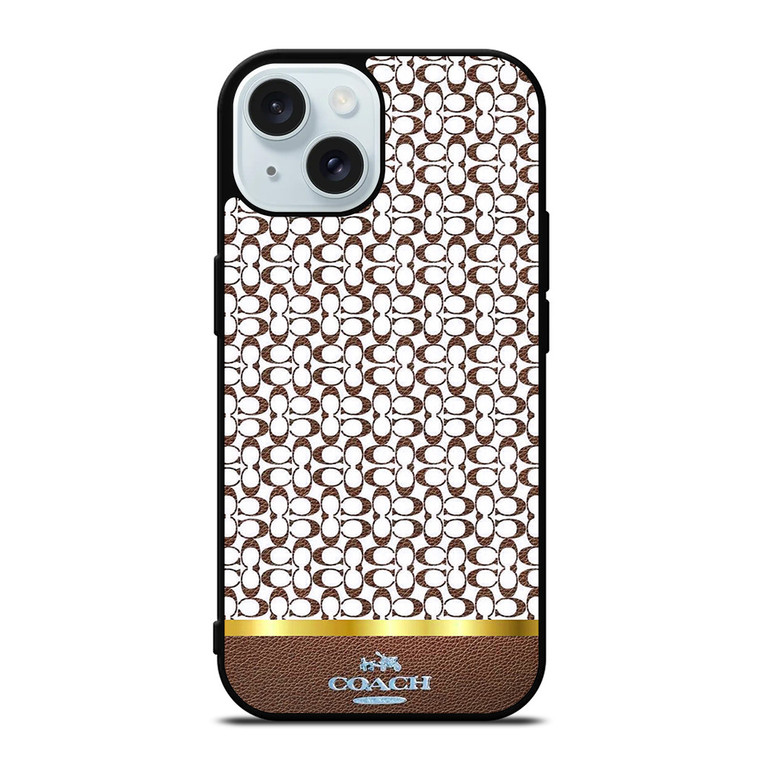 COACH NEW YORK ICON BROWN EMBLEM iPhone 15 Case Cover