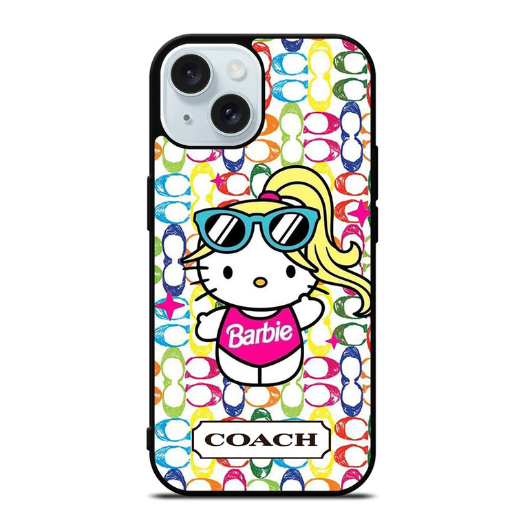 COACH NEW YORK LOGO HELLO KITTIE BARBIE iPhone 15 Case Cover
