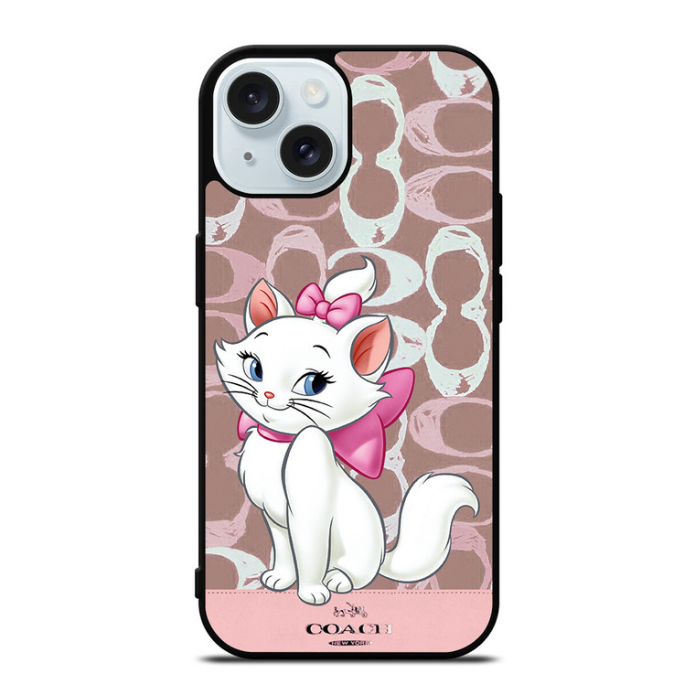 COACH NEW YORK LOGO MARIE ARISTOCAT DISNEY iPhone 15 Case Cover