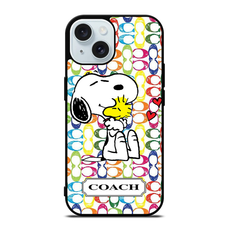 COACH NEW YORK LOGO SNOOPY THE PEANUTS iPhone 15 Case Cover