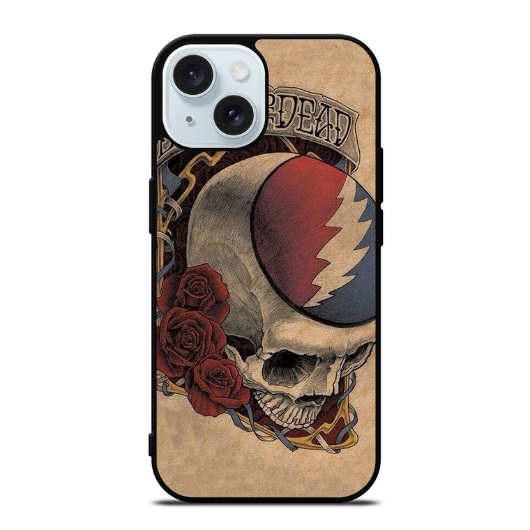 GRATEFUL DEAD SKULL LOGO ART iPhone 15 Case Cover